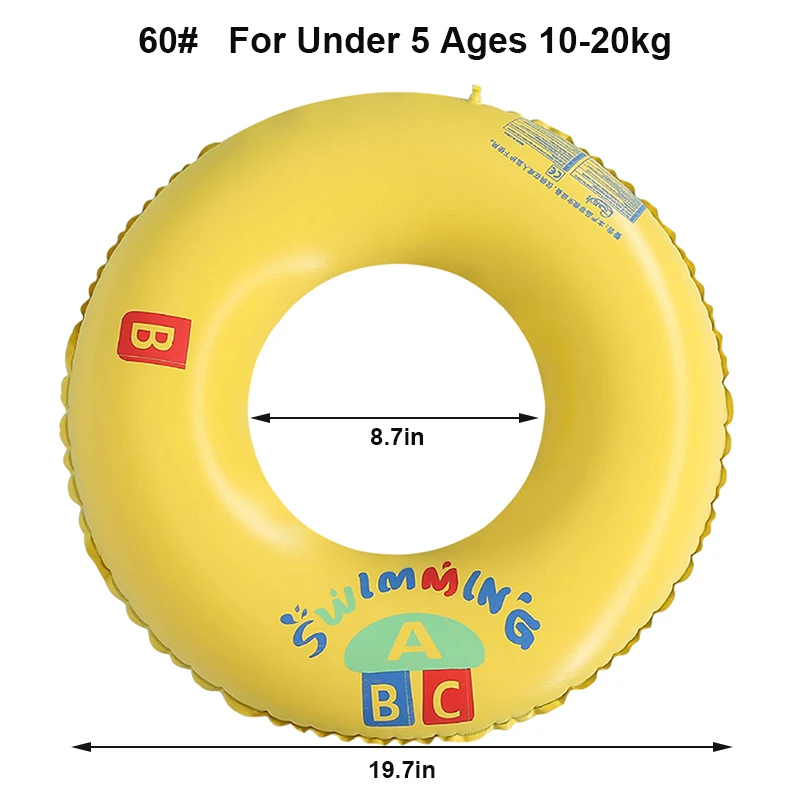 Boia Inflável Espessa Para Piscina, Modelo Abc, Tamanho 60 (adequada Para 10-20 Kg).