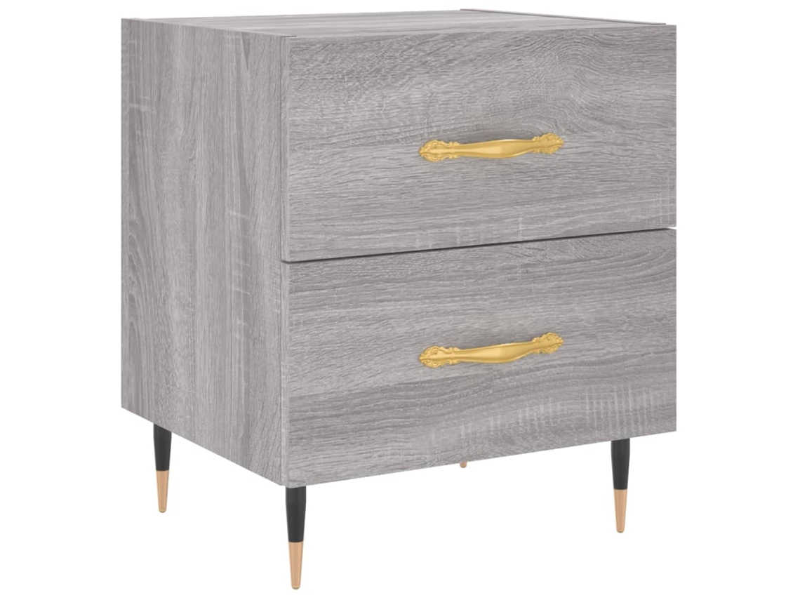 Bedside Cabinet, Bedside Cabinets Vidaxl Cinzeto Madeira Processada (n/a)