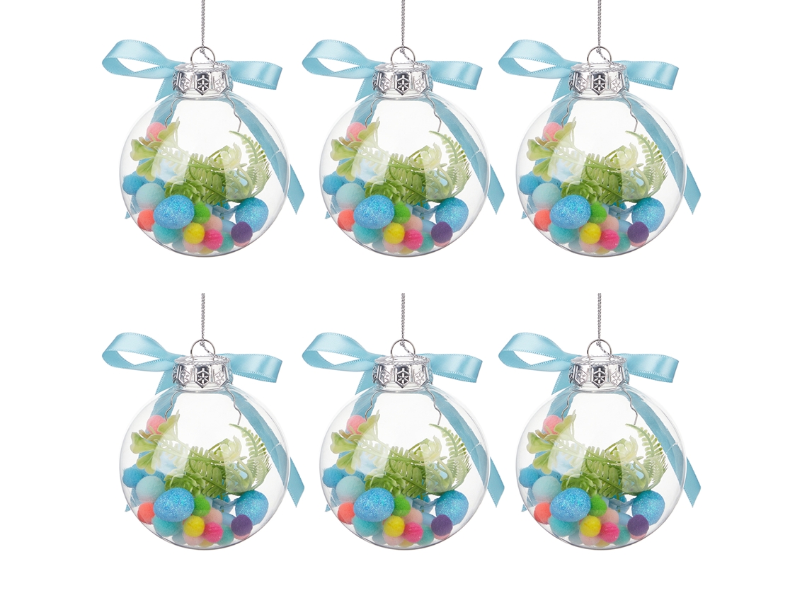 Pack de 6 elementos decorativos de plástico com bolas de Páscoa para decoração LAXISCREED