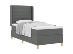 Conjunto 1 Cama Box Vidaxl Cinzento Tecido (90 X 190 Cm)