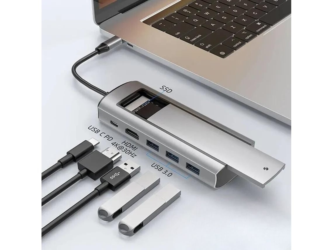 Hub Usb C Thunderbolt 3 Ranhura Ssd M.2 Hdmi para Surface Laptop Studio
