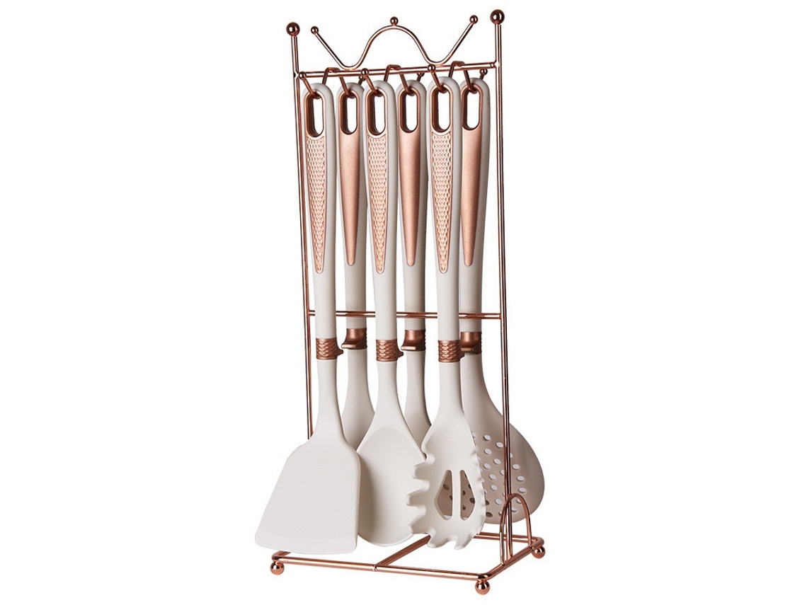 Elysve Utensílios Cozinha 7 Pcs, Em Silicone, Branco