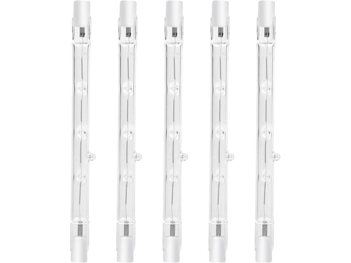 Lâmpada Halógena R7s 100w 118mm Dimmer 2800k 1500lm Branco Quente Ac220 240v (5pcs)
