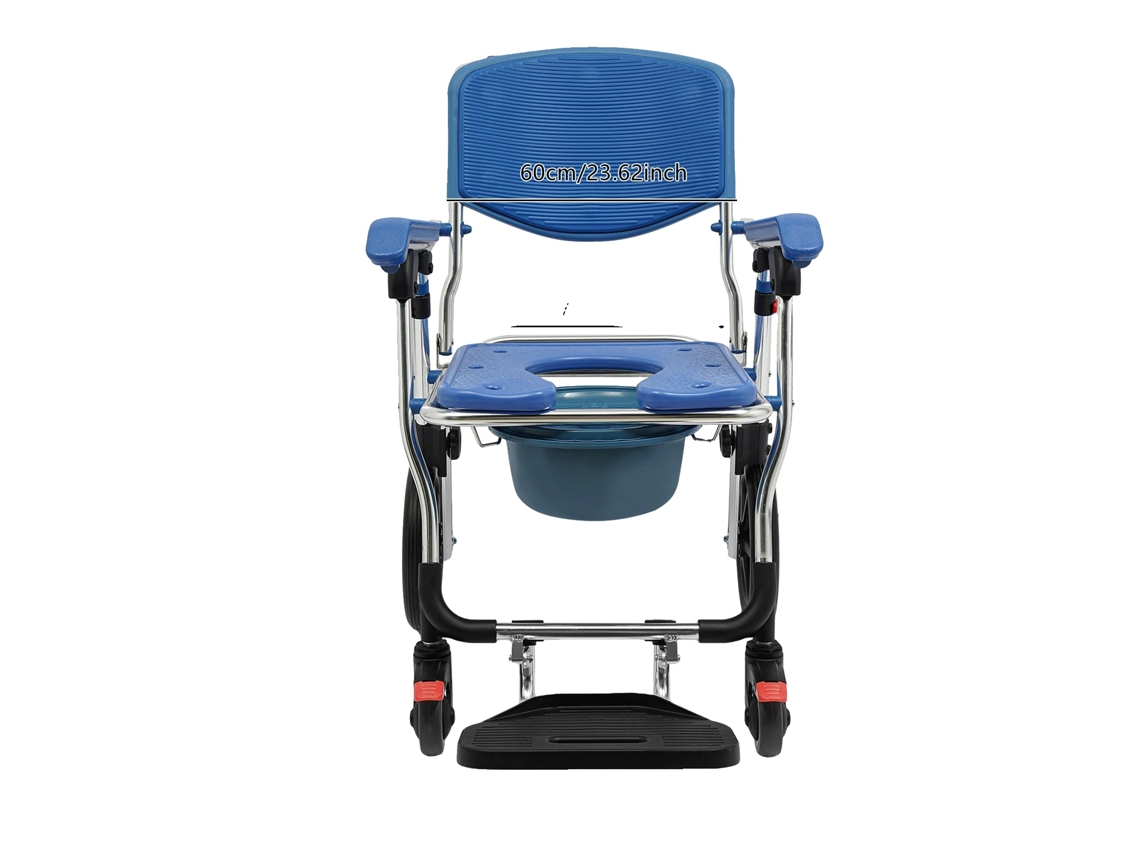 Cadeira De Banheiro Dobrável Para Camping, Design Multifuncional, Montagem Amigável, Azul