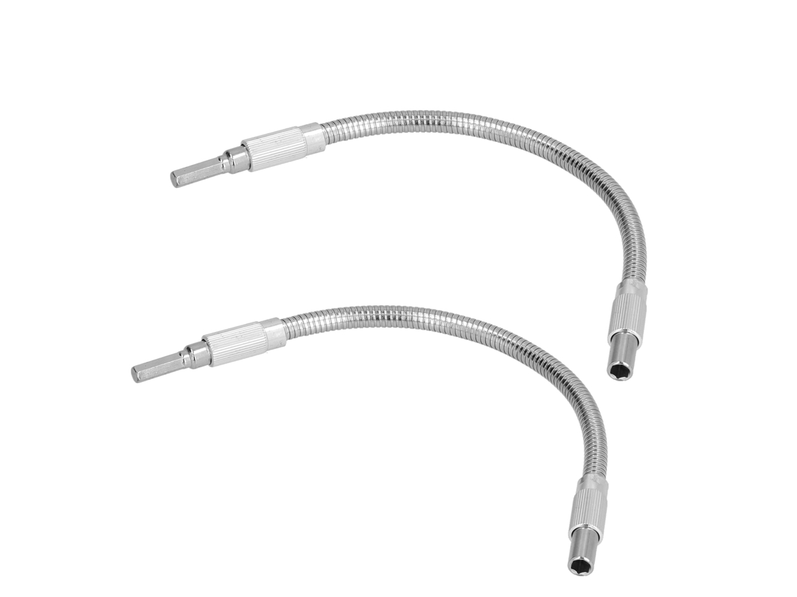 2 Peças De Eixo Flexível De Metal Com Cabo Hexagonal Para Furadeira Elétrica Extensão 300mm Conector De Broca Parafuso
