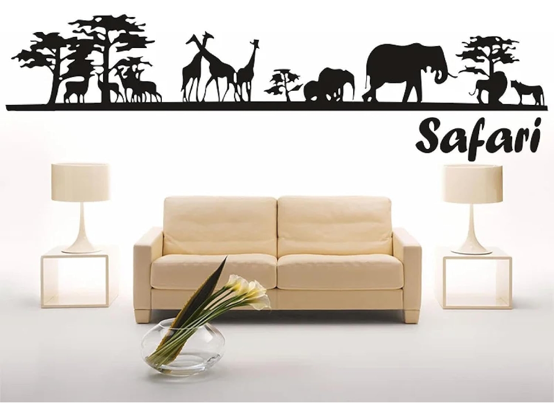 Adesivos Murais Decorativos Para Quarto De Criança Sobre O Tema Dos Elefantes Da Savana Africana, Para A Mãe E A Creche.
