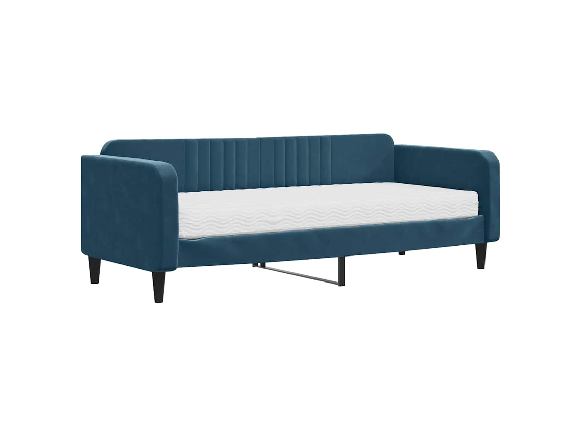 Sofá cama com Colchão 90x200 Cm Veludo Azul MAISON EXCLUSIVE