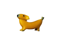 Escultura de Cachorro Banana em Resina Arte