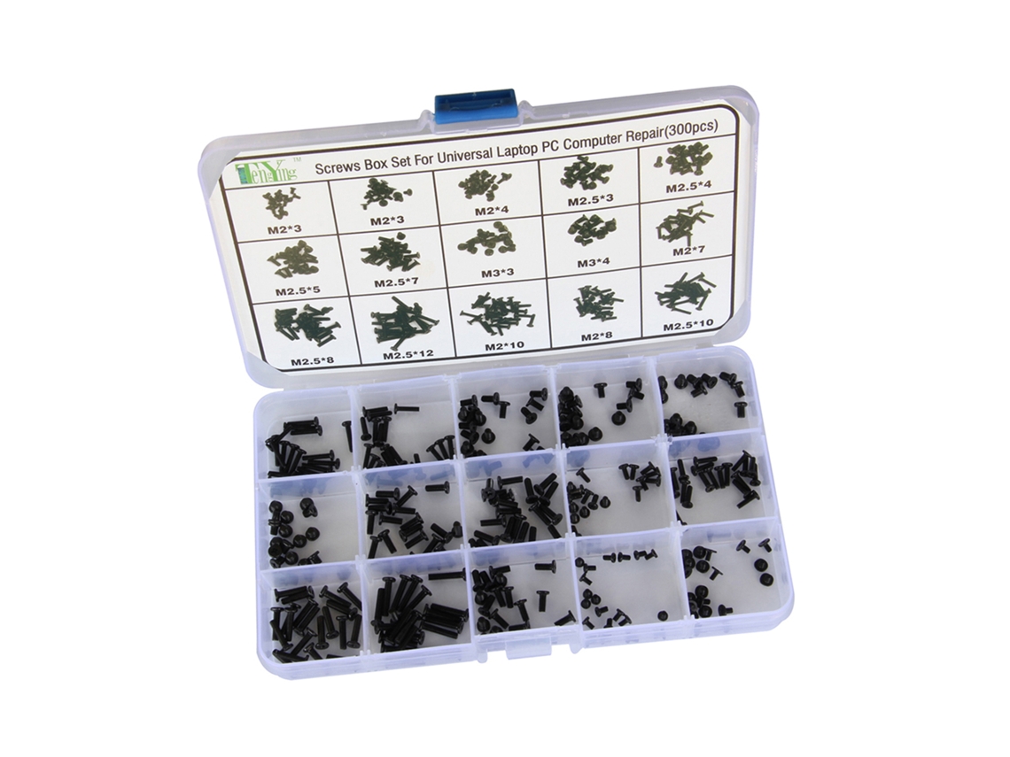 Kit de Parafusos para Laptop e Pc com Caixa Resistente 300pcs S/MARCA