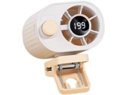 Mini Ventilador De Clipe, Recarregável Via Usb, 1800mah, Com Visor Digital