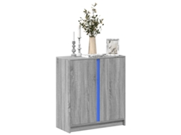 Aparador con luces LED en madera gris Sonoma