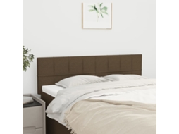 Vidaxl Cabeceiras Castanho-escuro 144x5x78/88 Cm Tecido