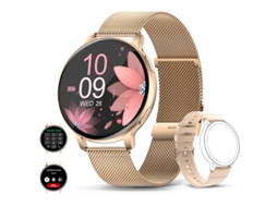 Smartwatch Bestvite S53 Feminino Com Chamada Bluetooth 5.3 Ip68 Com Função Feminina/mais De 120 Modos Esportivos/frequência Ouro Rosa