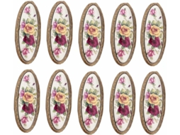 Conjunto De 10 Puxadores Armário Em Estilo Rosa Antigo Com Acabamento Cromado Para Cozinha, Cômoda, Gaveta E Armário