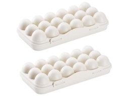 2 Bandejas de ovos para geladeira, empilháveis, com tampa, plástico PP S/MARCA