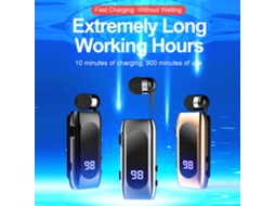 Fone De Ouvido Sem Fio Bt5.2 Headset In-ear Retrátil Hands-free Esportivo Com Microfone