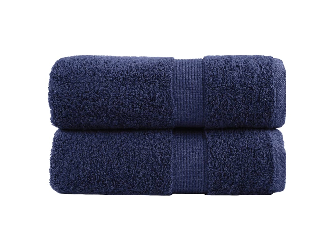 Vidaxl Toalhas De Rosto Premium Solund 2 Unidades, Azul-marinho, 30x30 Cm, 600 G/m²