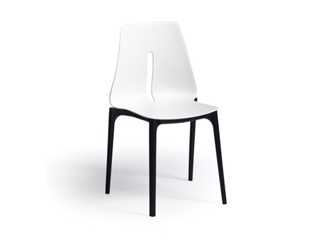 Conjunto 4 Cadeiras Oblong Antracite/Branco Tensai Furniture