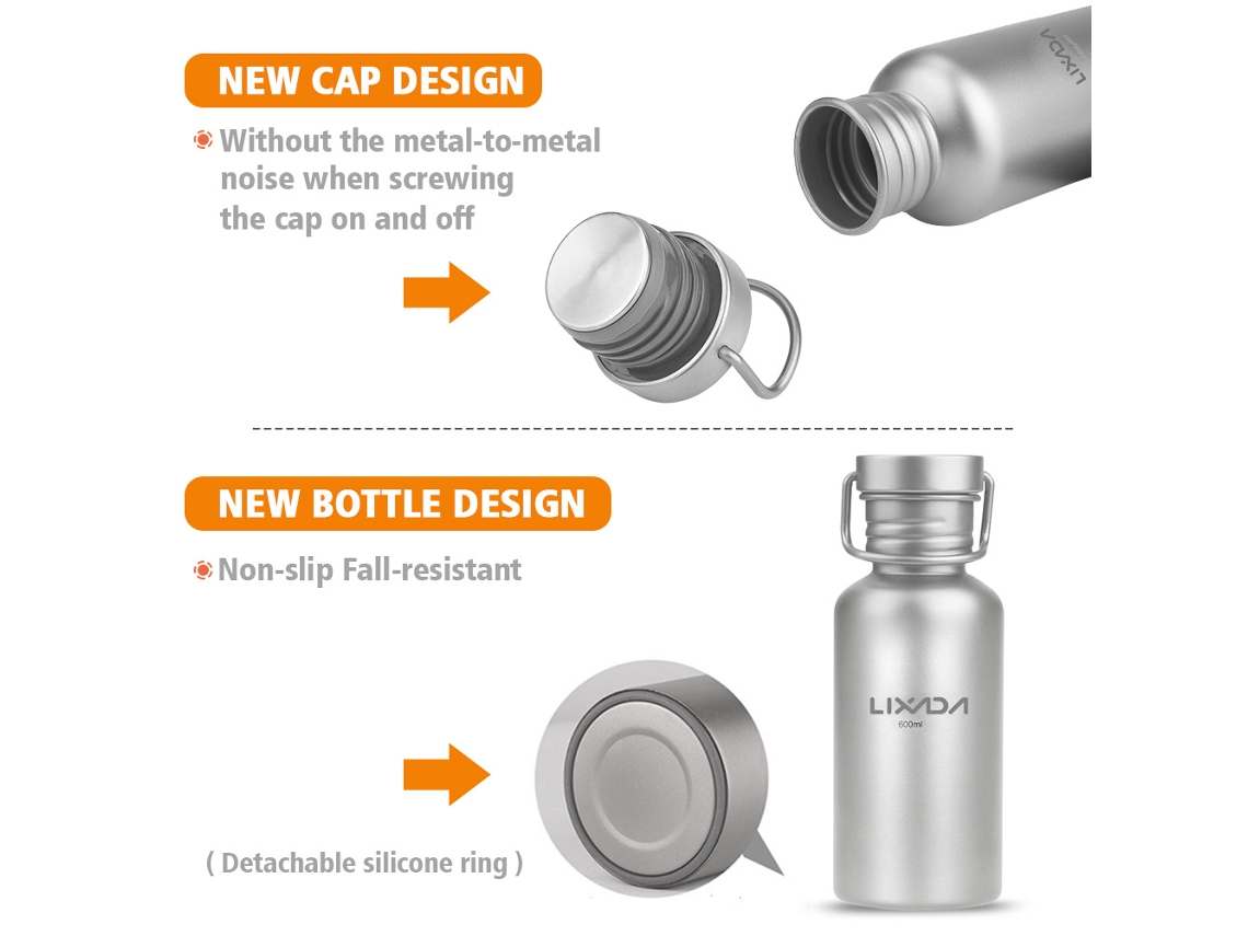 Garrafa De Água De Titânio 600ml Para Camping E Hiking