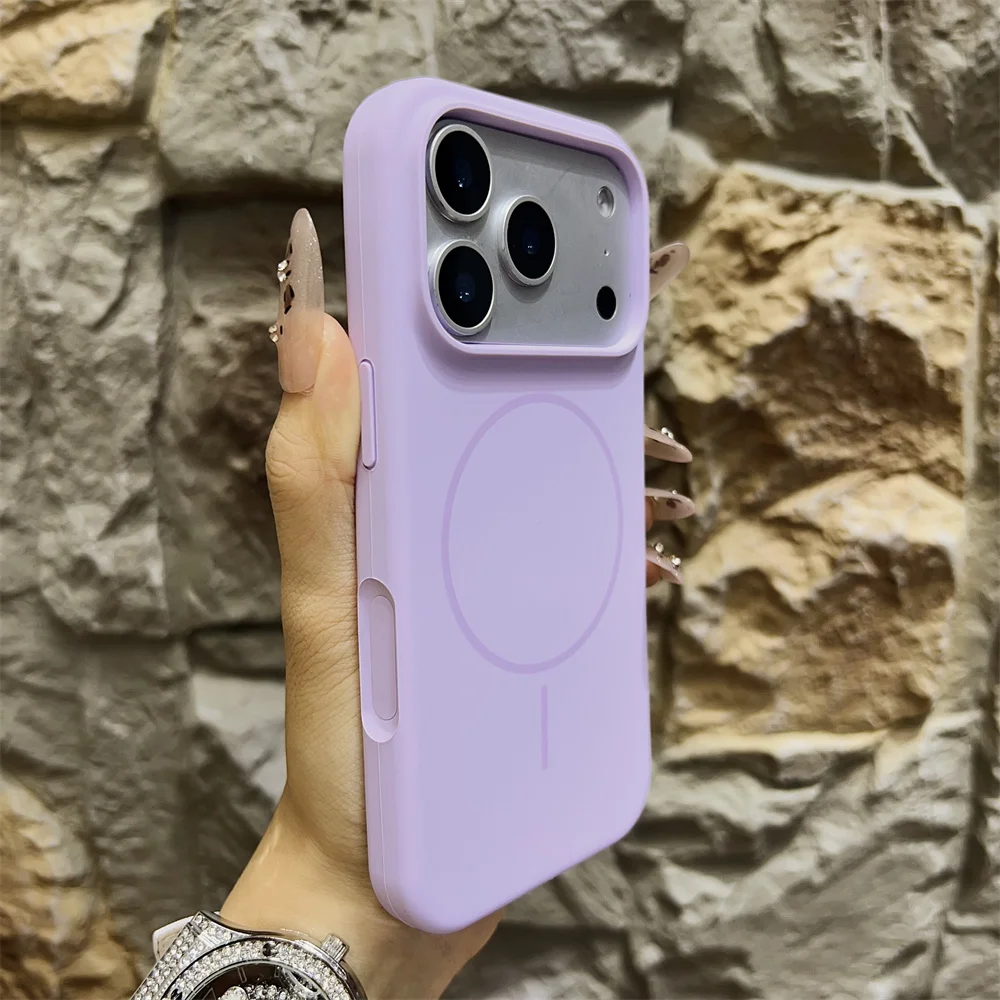 (iphone 17 Pro Max, Roxo) Capa Magnética Magsafe Para Celular, Feita De Silicone Líquido, Suave Ao Toque.