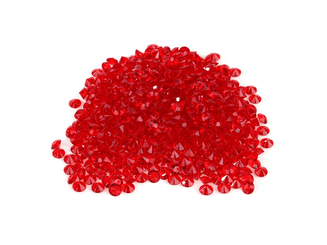500pcs Diamante de Acrílico Pontiagudo 8mm Vermelho para Casamento Festa Diy