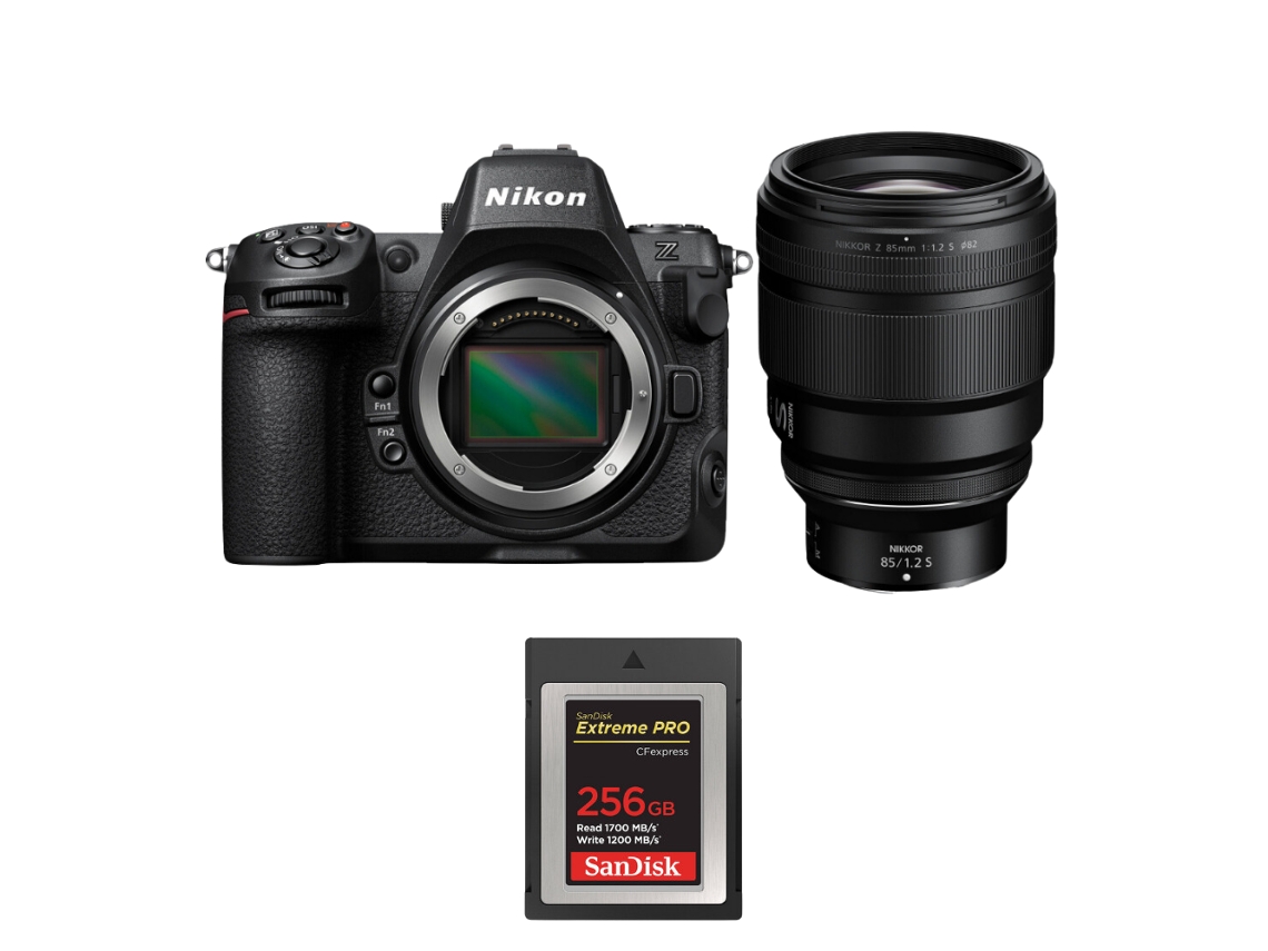 Z8 + Z 85mm F/1.2 S + 1 Sandisk 256gb Extreme Pro Cfexpress Type B Máquina Fotográfica Híbrida Full frame + Ebook Pricedirect NIKON
