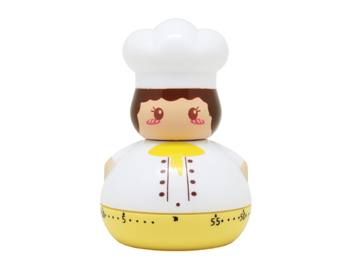 Cronómetro De Cozinha Mecânico De Rotação, Amarelo, 9,5x6,5 Cm