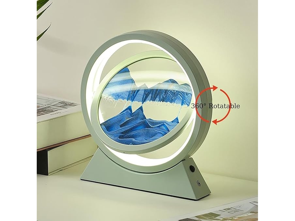 Tressino Luminária Mesa Lâmpada De Mesa Moving Sand Art, 360° Rotating 3d Deep, White Frame Orange), 11 Polegadas, Marinho, Abs, Vidro