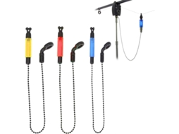 3 Indicadores De Mordida Luz De Alarme Pesca Acessórios Vara Pesca Portátil Reel Gancho Metal Amarelo Azul Vermelho