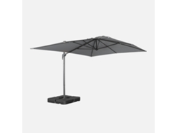 Guarda Sol SWEEEK Deslocado Retangular 3x4m com Placas de Lastro 50x50cm, Cinza