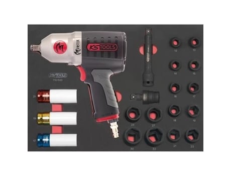 Módulo de Soquete e Chave de Impacto Pneumática 1/2 20 Peças Ks Tools 712.1020 KSTOOLS