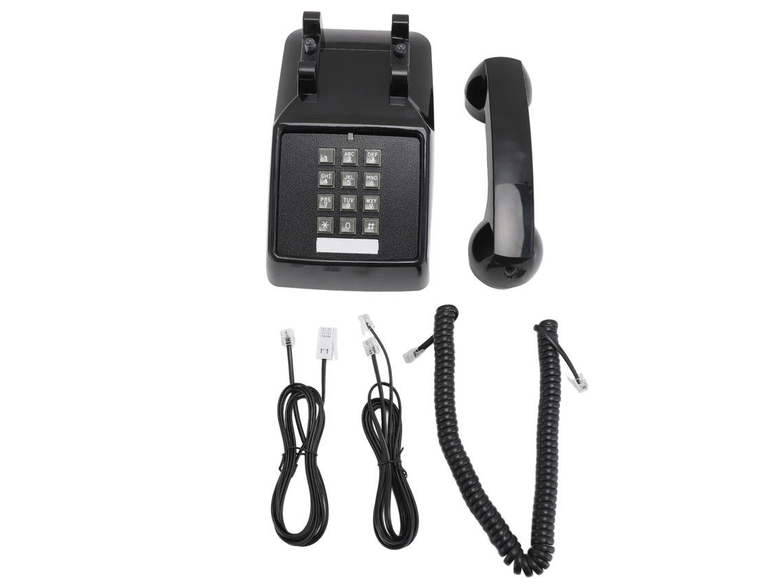 Telefone Fixo Vintage Com Botões Grandes E Ringer Mecânico
