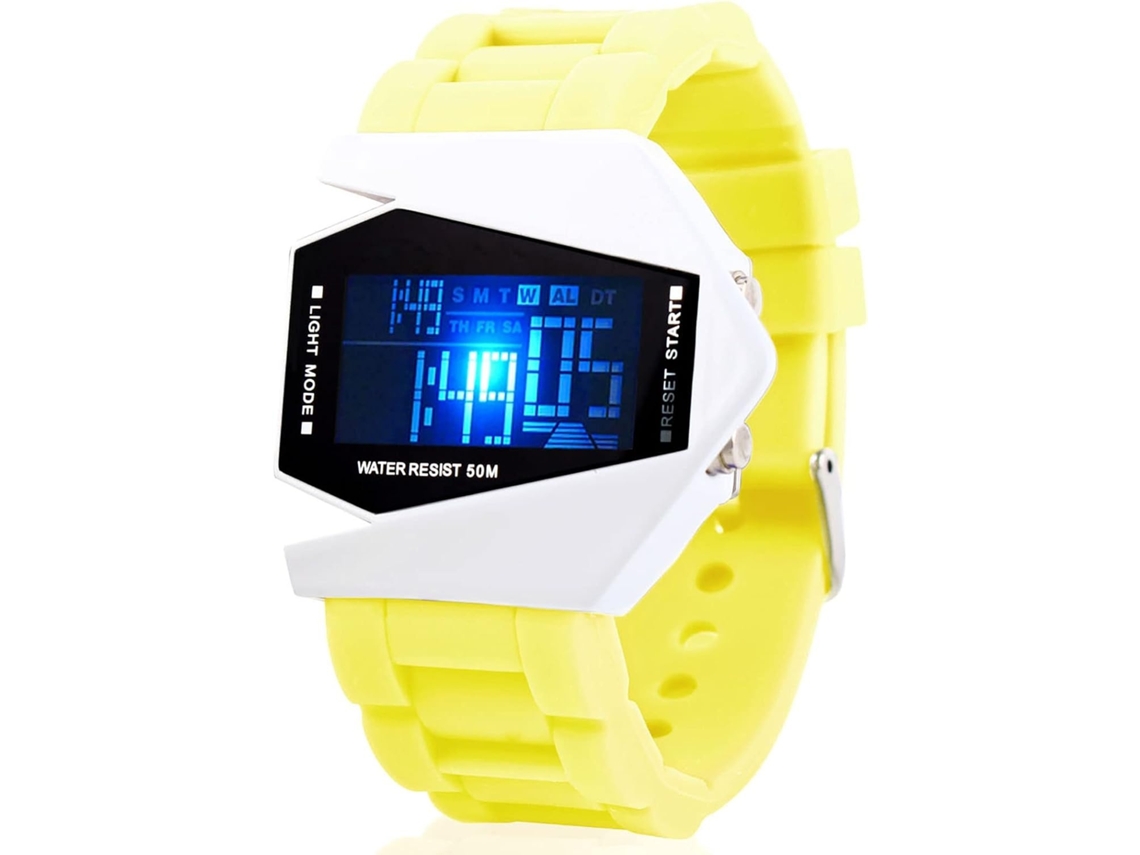 Lurelia Relógio Digital Desportivo Unissexo, Calendário, Retroiluminação Led, Silicone, 50m, Preto, Modelo Lx13969