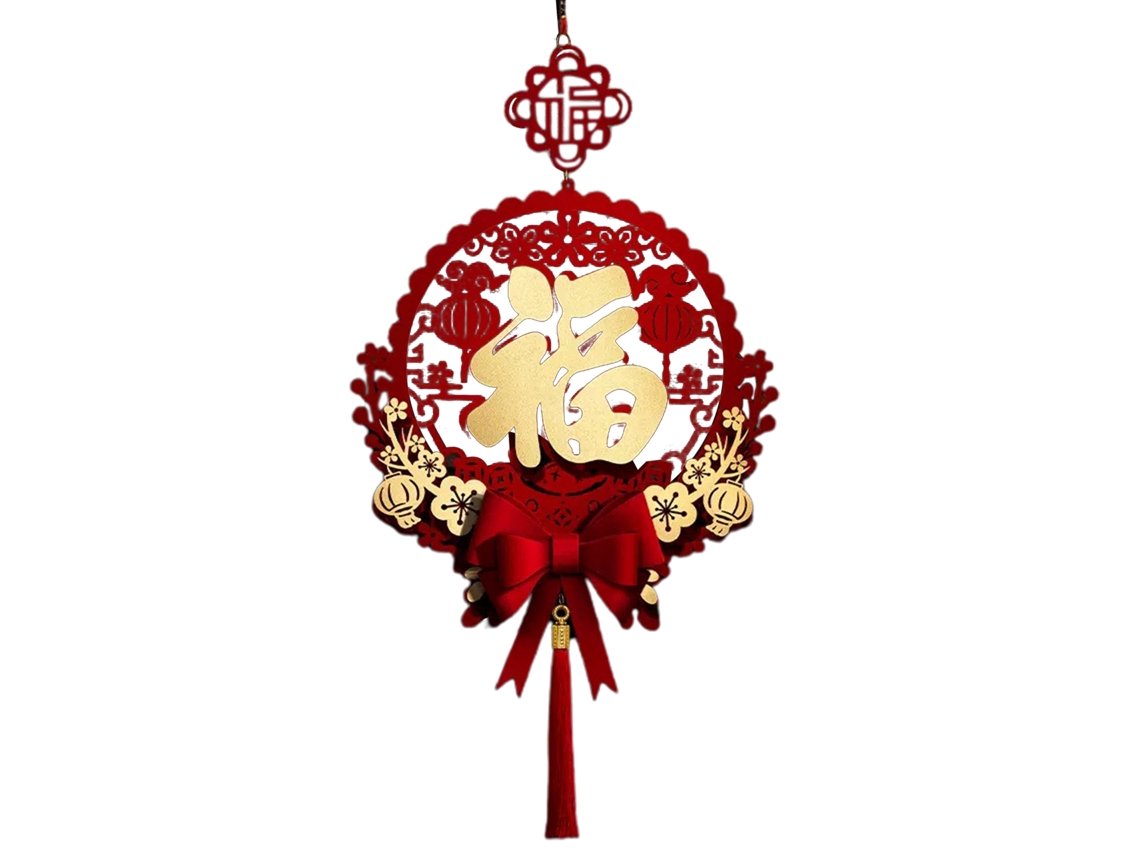 Decoração Porta Sorte Flor Prunus Lantanterna Ano Coelho 2023