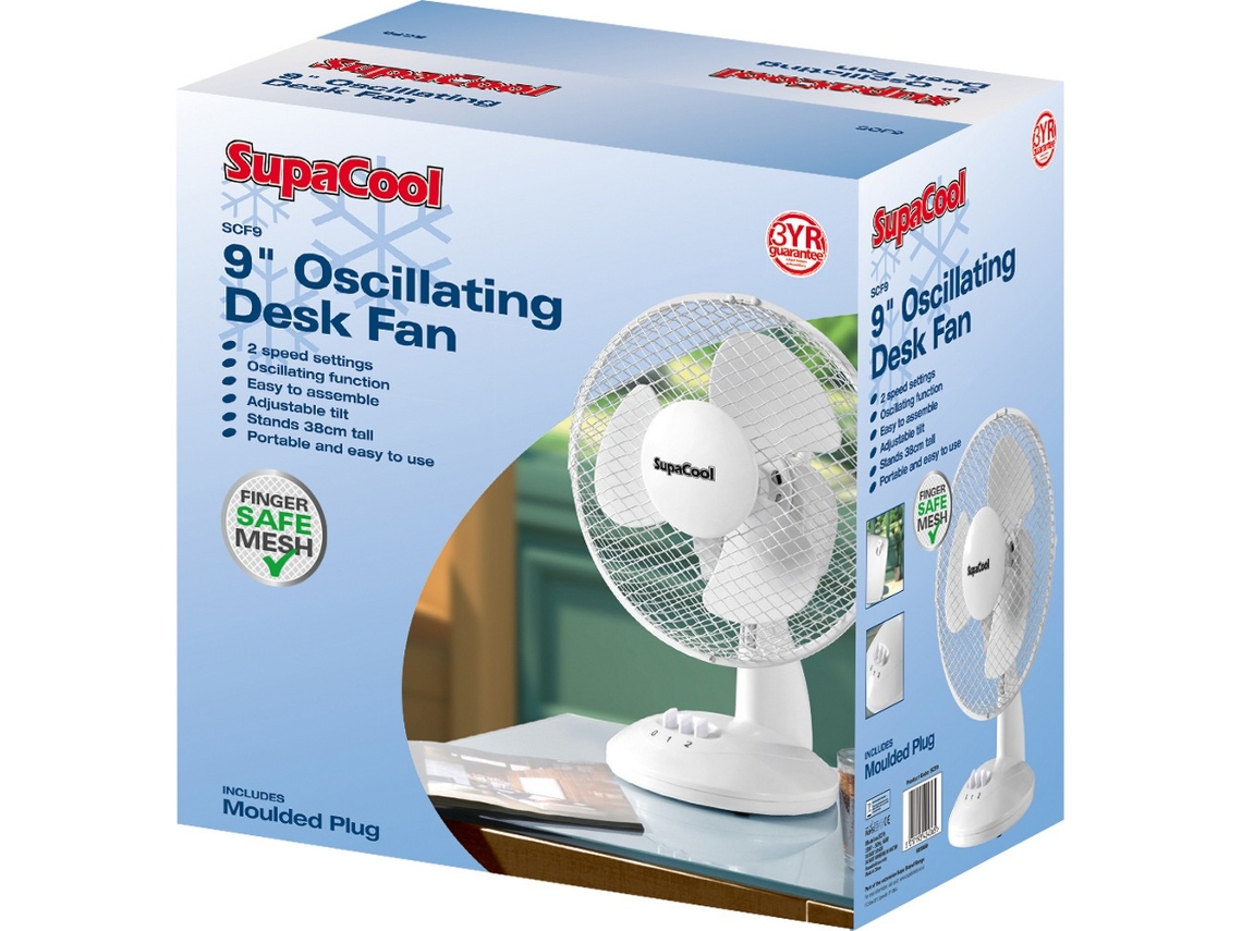 Ventilador De Mesa Oscilante Supacool 9 Polegadas, Branco