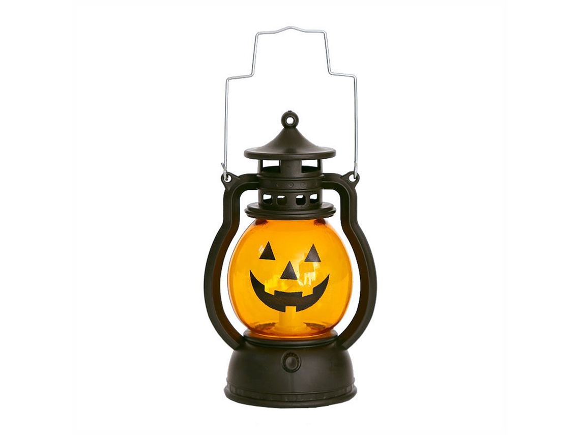Laxiscreed Lanterna De Abóbora Portátil Com Botão E Bateria Embutida Para Halloween