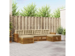 Vidaxl Conjunto De Sofás Para Exterior 6 Unid. Natural E Bege