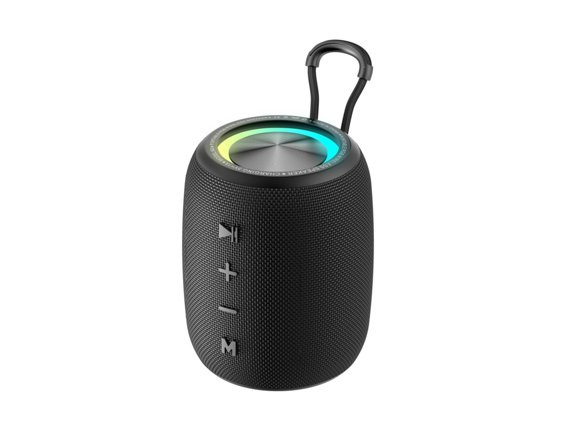 Coluna Bluetooth Portátil Com Modo De Luz Led Dinâmico, À Prova De Água Ipx6, Adequada Para Uso Doméstico E No Exterior - Preto