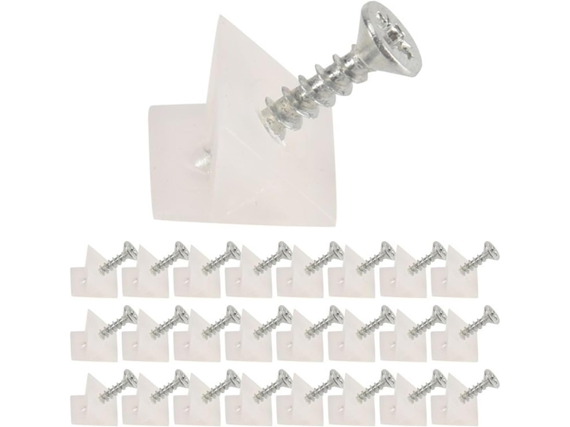 Cunhas De Gaveta Com Parafusos, 100 Unidades Ab46 Cunhas De Plástico Branco Para Reparo E Fixação Fundo Gaveta Com