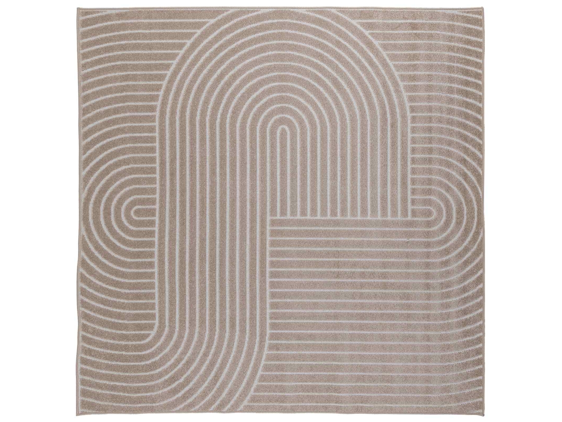 Conjunto 1 Tapete Moderno Vidaxl Bege Poliéster (120 X 120 Cm)