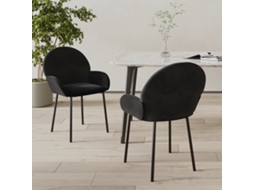 Vidaxl Cadeiras De Jantar 2 Pcs Veludo Preto