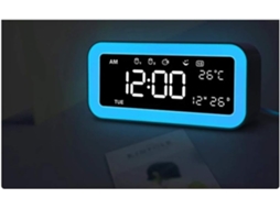 Despertador Led Com Função Soneca, Luz Digital Eletrônica, Carregamento Usb Duplo, Controle De Temperatura Ambiente E