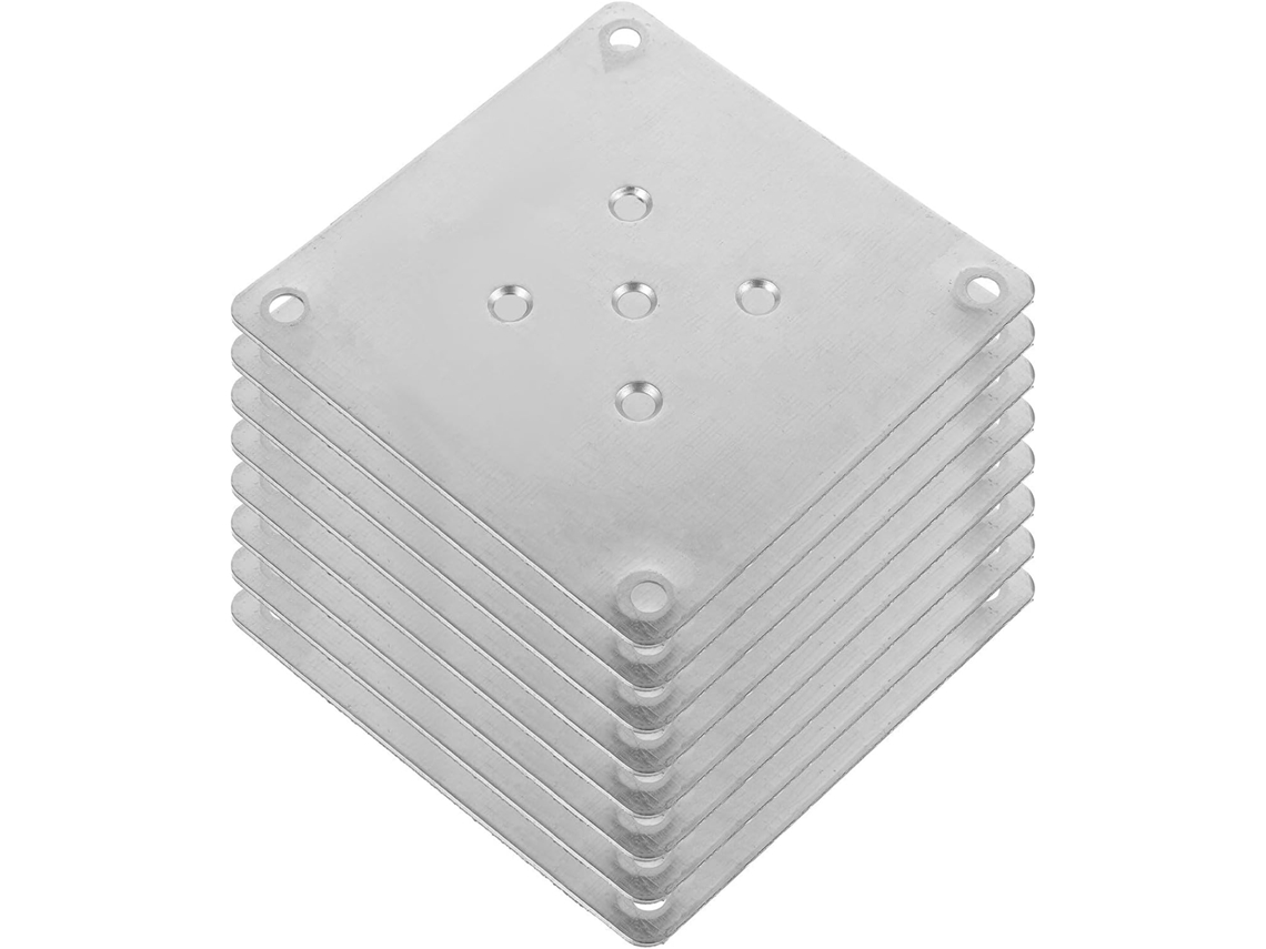Conjunto De 8 Placas De Montagem De Perna De Assento Zincadas Com 5 Furos - Reparo