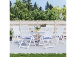 Vidaxl Almofadões P/ Cadeira 2pcs 50x50x4 Cm Tecido Riscas Azul/branco