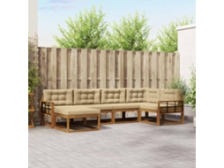 Vidaxl Conjunto De Sofás Para Exterior 6 Unid. Natural E Bege