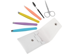 Conjunto de 6 pinças portáteis Sobrancelha para remoção precisa de pelos.