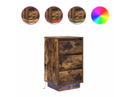 Mesa de cabeceira MAISON EXCLUSIVE Carvalho Smoked com luzes LED (38x34x65 cm)