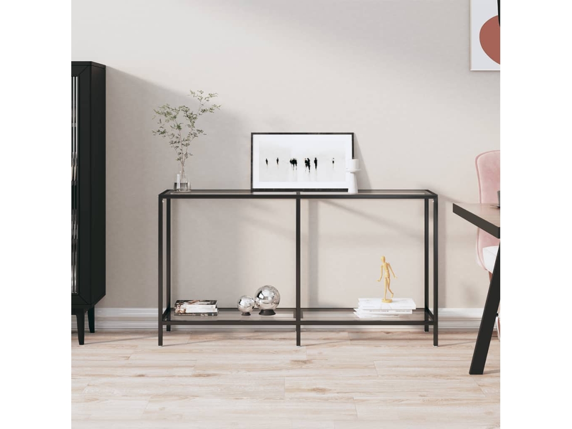 Vidaxl Mesa Consola Transparente 140x35x75,5 Cm Vidro Temperado