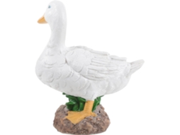 Inoomp Estatueta de Pato Branco em Resina, Pequena, para Decoração de Jardim, Ornamento para Lagoa, Escultura Leve e Às CHABERLU
