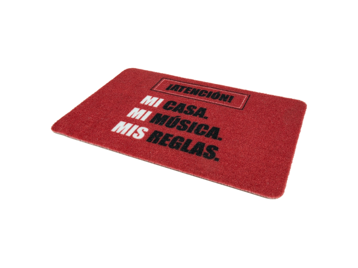 Tapete de Entrada COFAN Entrada Casa Interior Antiderrapante Regras Material PVC Vermelho (40x60cm)